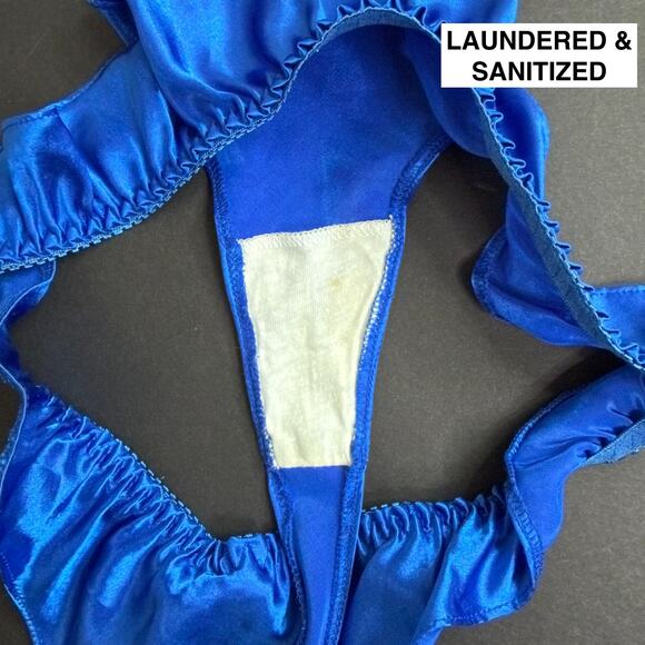 Fredericks of Hollywood VTG Lingerie Set Chemise Robe Short Ruffle Blue Large OS - Picture 10 of 14